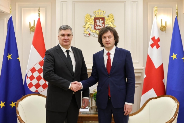 პრემიერ-მინისტრი ირაკლი კობახიძე ხორვატიის პრეზიდენტს, ზორან მილანოვიჩს შეხვდა