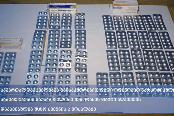 საქართველოში დიდი ოდენობით ნარკოტიკის შემოტანის ფაქტზე 2 უცხოელი დააკავეს