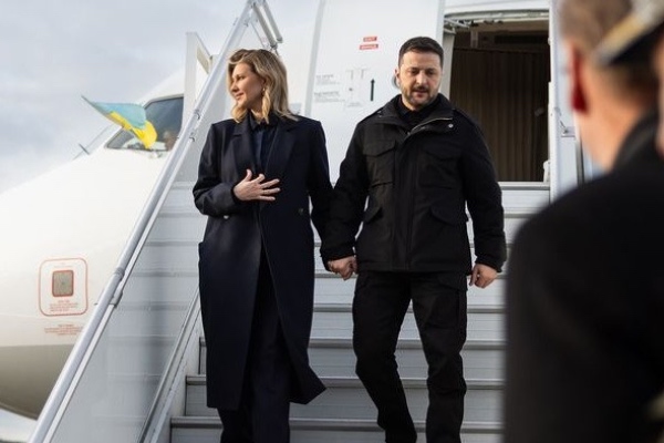 ვოლოდიმირ ზელენსკი, მეუღლესთან ერთად, ოფიციალური ვიზიტით ლიეტუვაში ჩავიდა