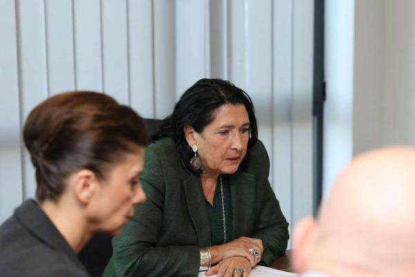 სალომე ზურაბიშვილი ოპოზიციური პარტიების წარმომადგენლებს ხვდება